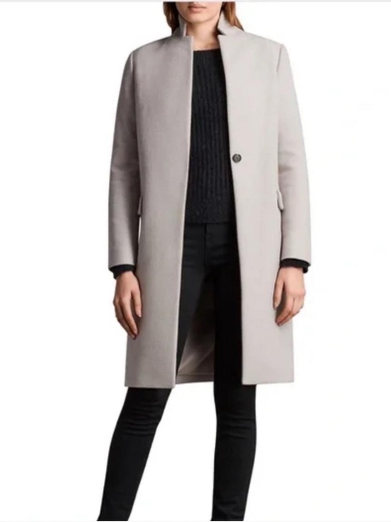 All Saints Jackets & Blazers - AllSaints Taupe Wool-Blend Long Coat